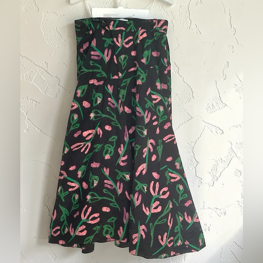 Vintage Christian Wijnants artistic floral print midi skirt sz 36 (us 4-6)